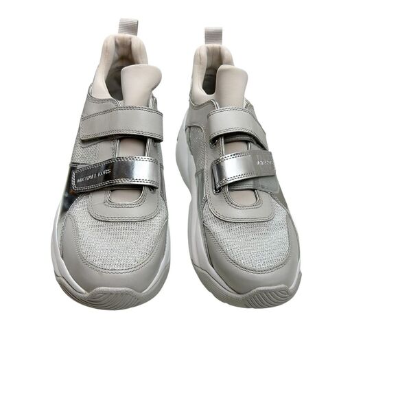 Michael Kors Keeley Trainer Sneakers Silver Slip On Shoes size 10 - Picture 3 of 6